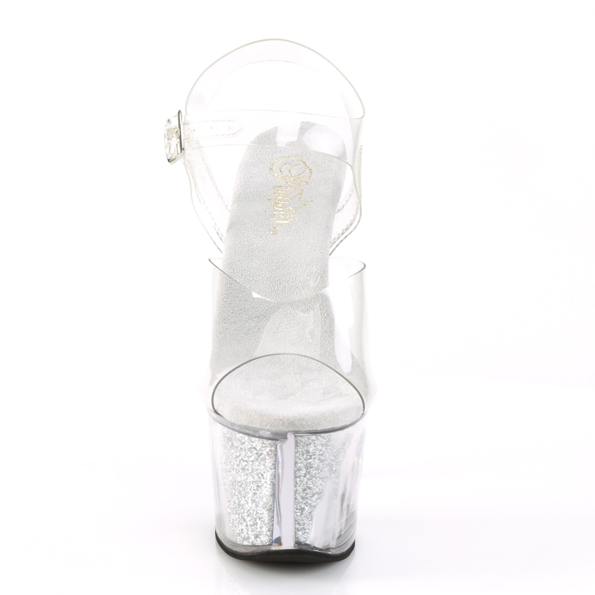 Pleaser Sky-308G-T C/SGI - Průhledné sandály na vysoké platformě
