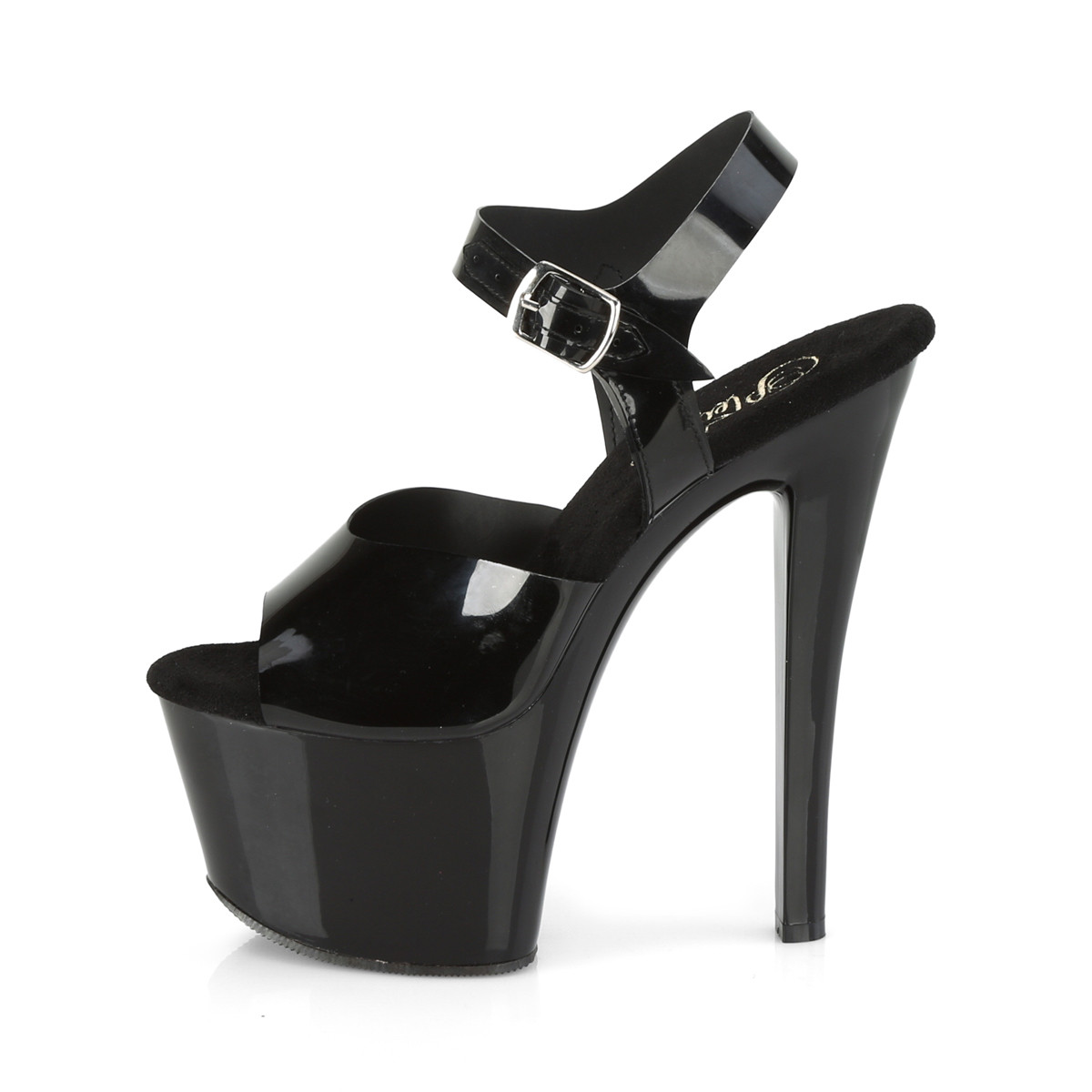 Pleaser Sky-308N BTPU/M - Černé sandály na vysoké platformě