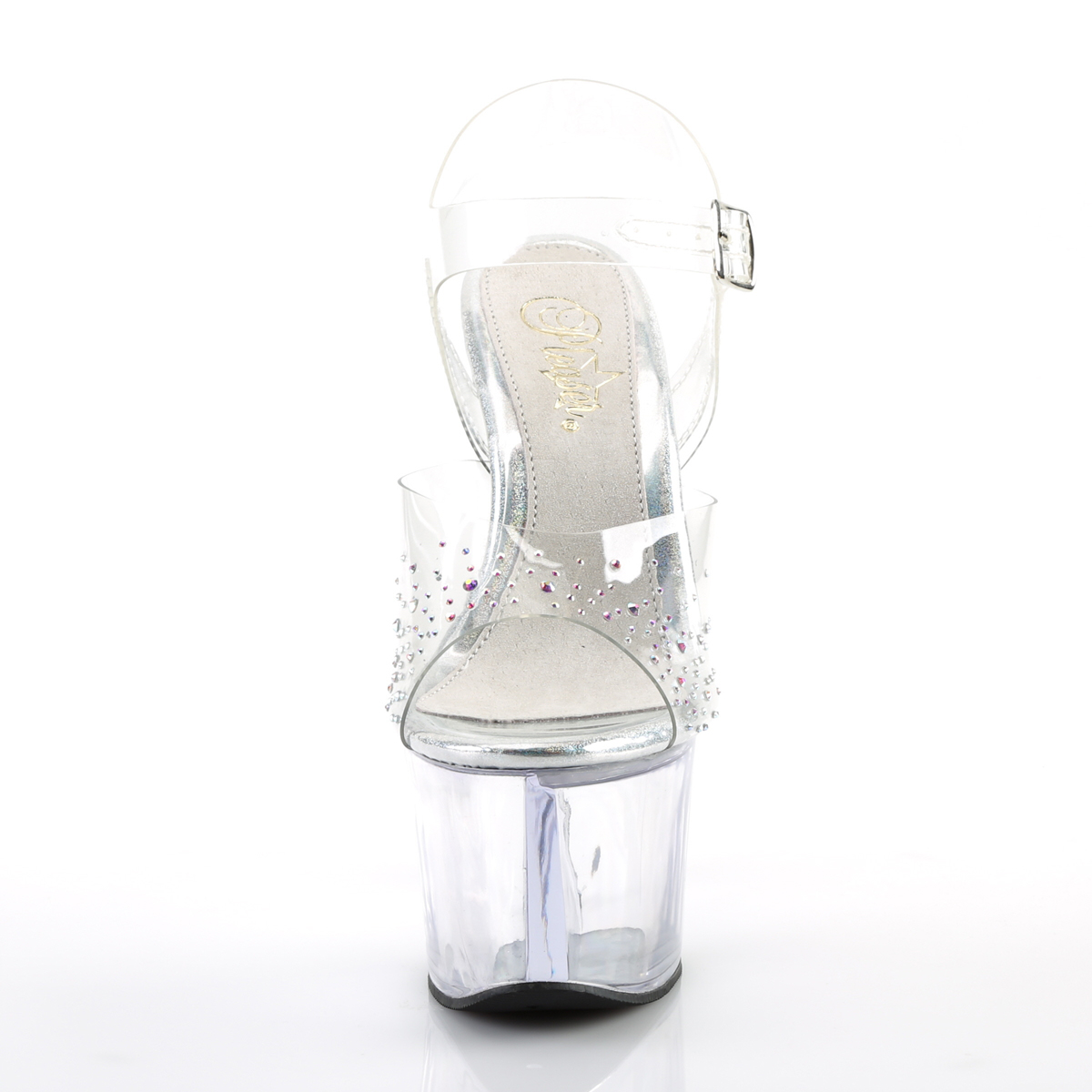 Pleaser Sky-308SD C/M - Průhledné sandály na vysoké platformě