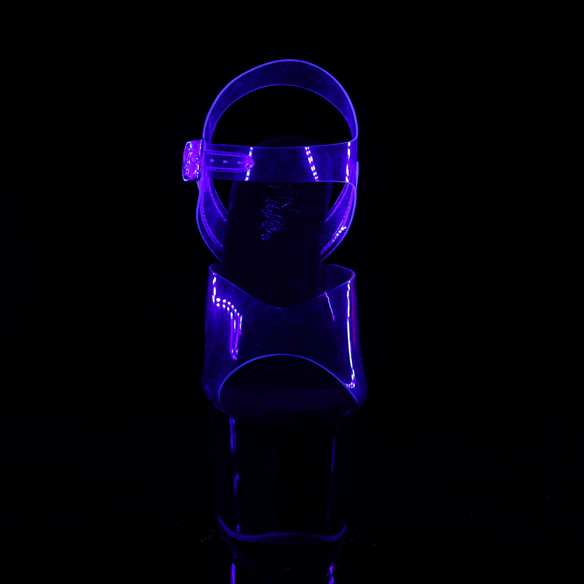 Pleaser Sky-308TT C/B-NPN - Průhledné sandály na vysoké platformě