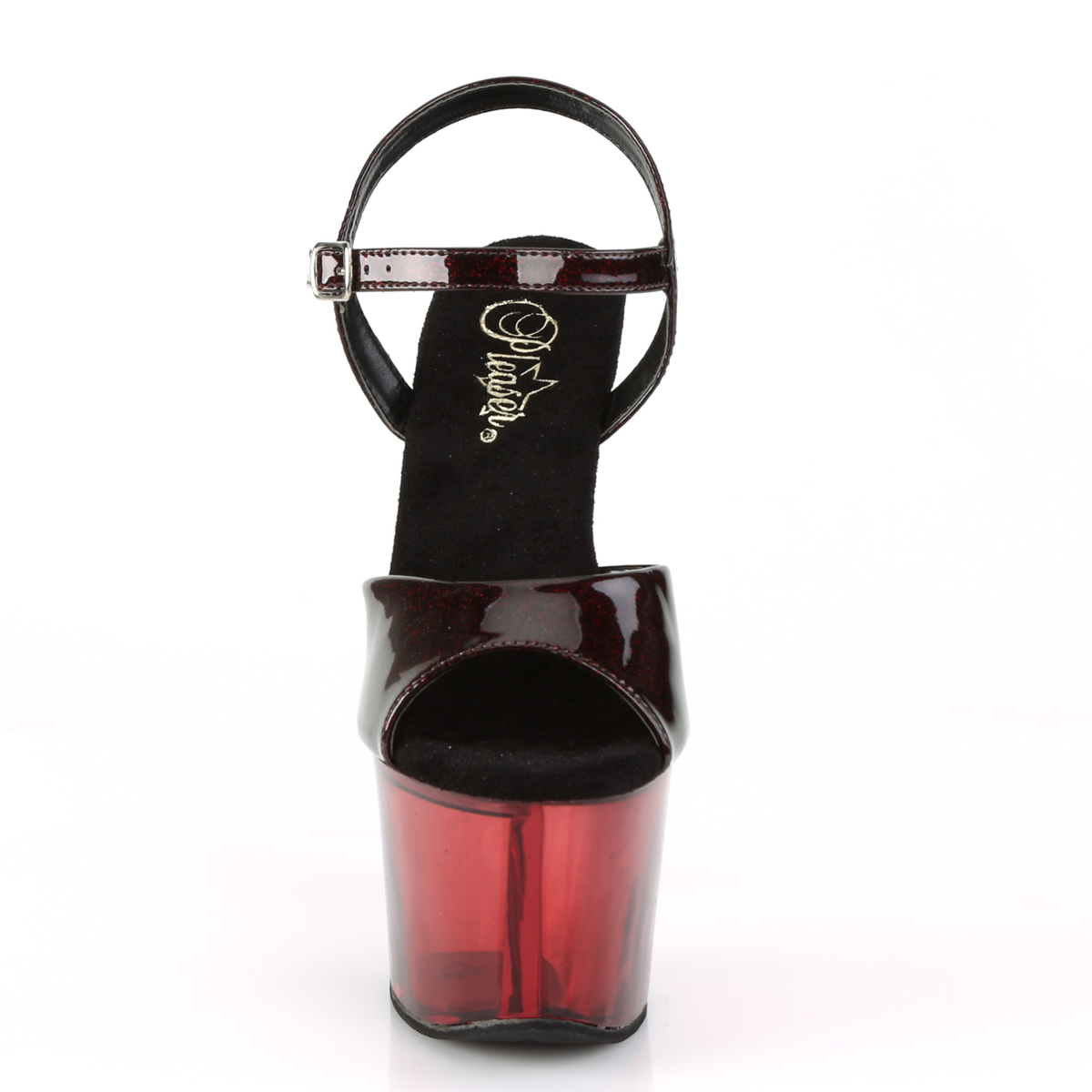 Pleaser Sky-309GPT BY/M - Lesklé fialové sandály na vysoké platformě