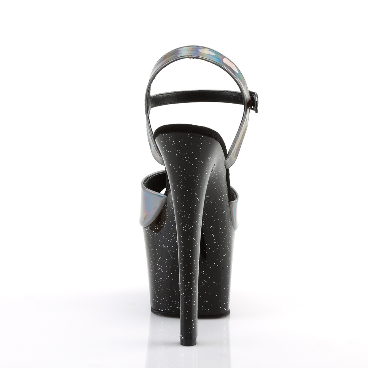 Pleaser Sky-309HG PWHG/B - Lesklé stříbrné sandály na vysoké platformě