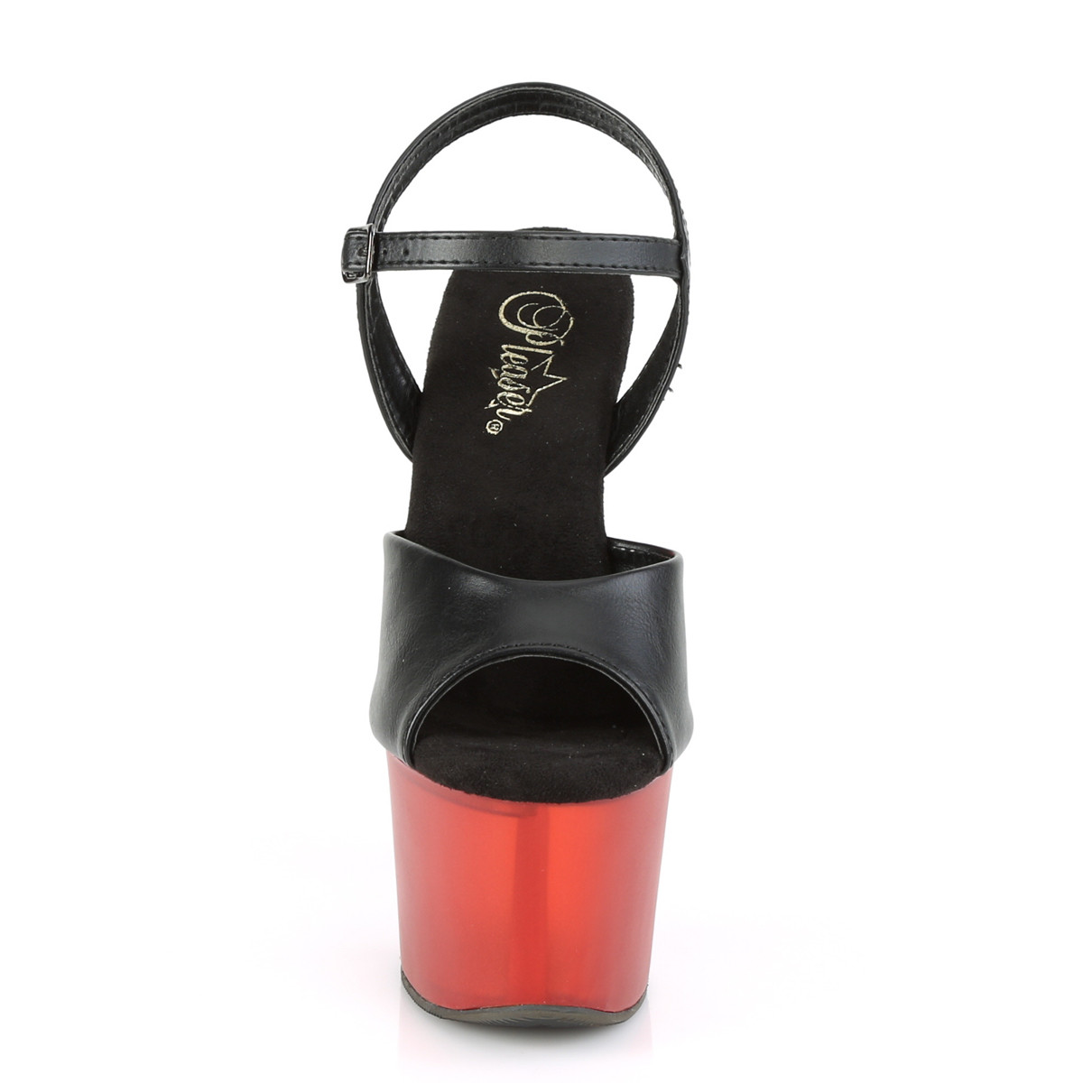Pleaser Sky-309T BPU/R - Černé sandály na vysoké platformě