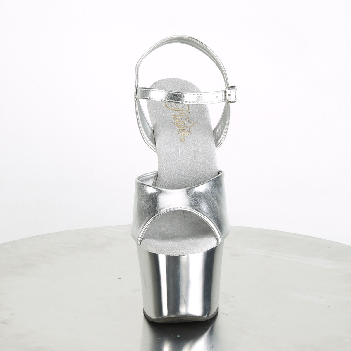 Pleaser Sky-309TTG SMPU/SCH - Stříbrné sandály na vysoké platformě