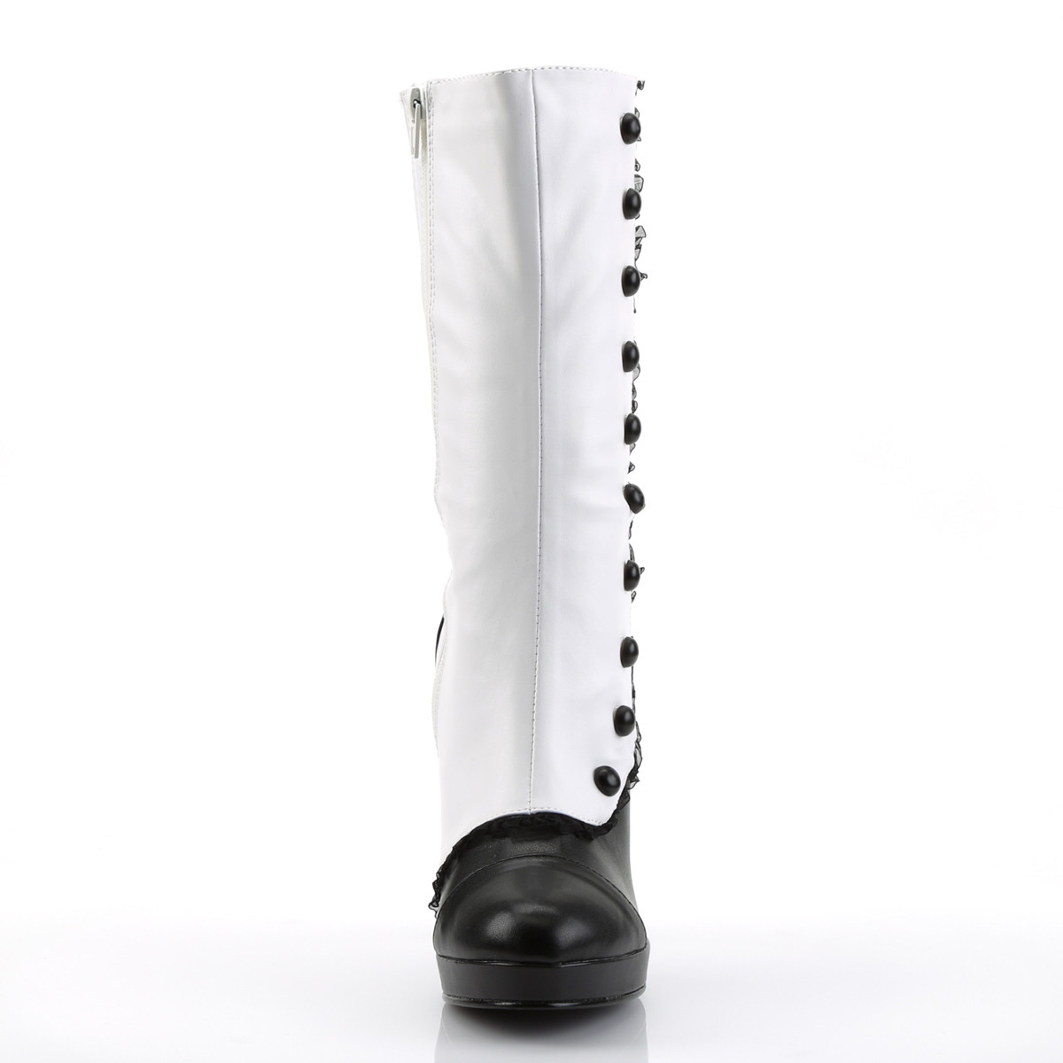 Funtasma Splendor-130 WB/PU - Bílé kotníkové kozačky na vysokém podpatku