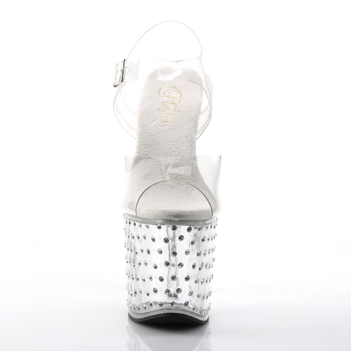 Pleaser Stardust-758 C/M - Průhledné sandály na vysoké platformě