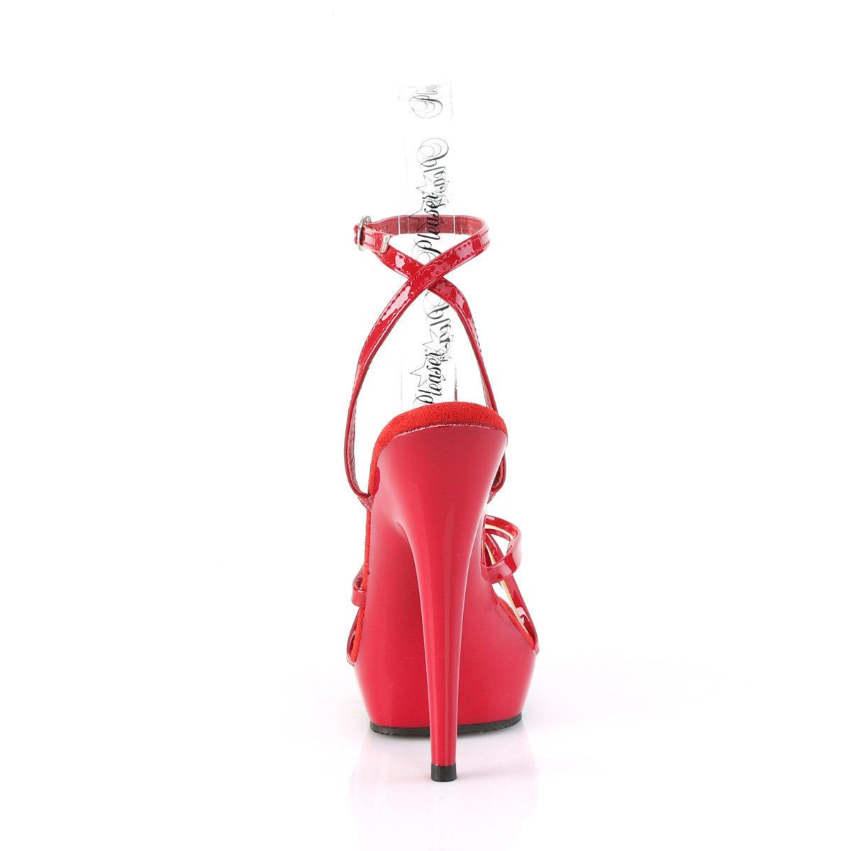 Fabulicious Sultry-638 R/M - Lesklé červené sandály na vysokém podpatku