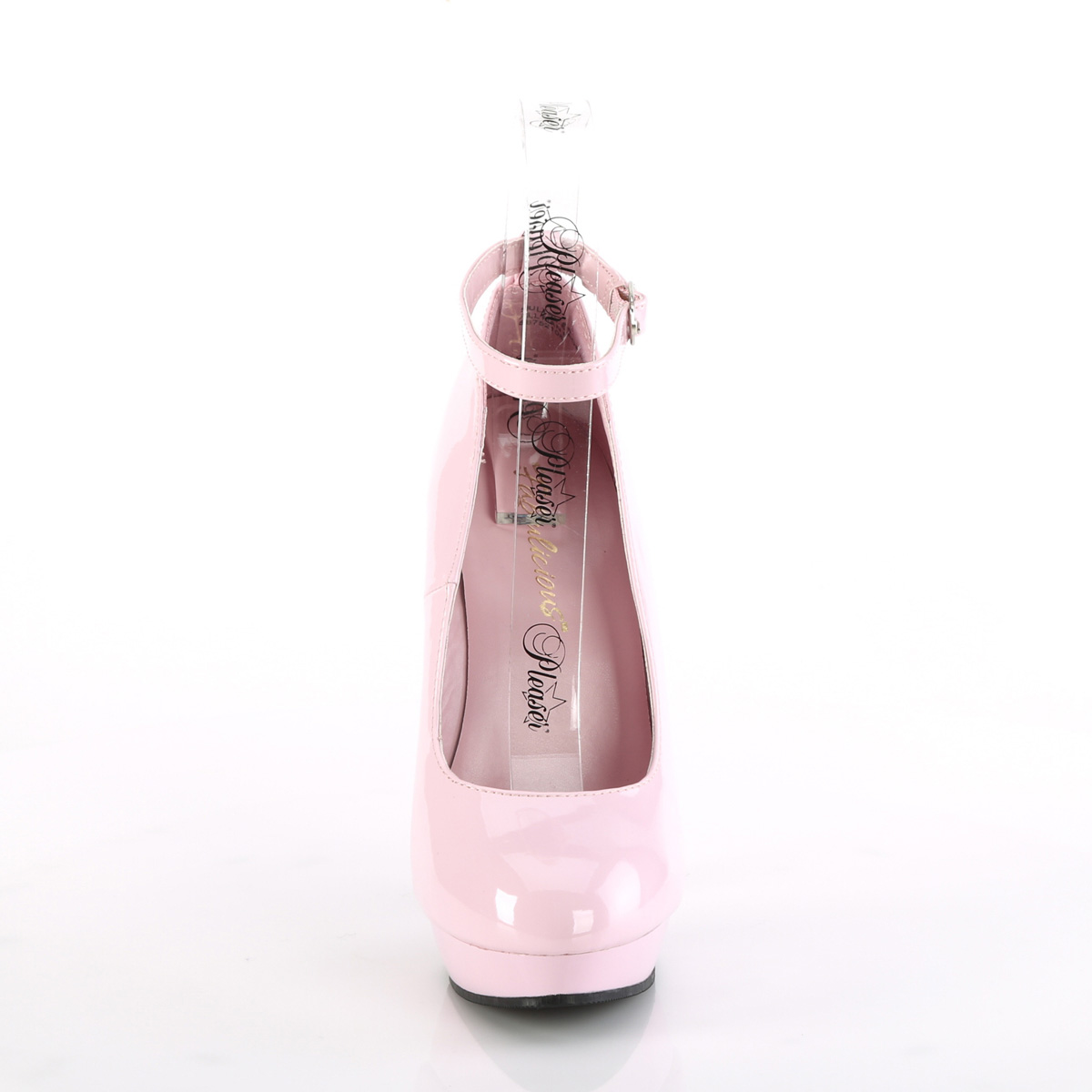 Fabulicious Sultry-686 BP/M - Lesklé růžové lodičky s páskem na vysokém podpatku