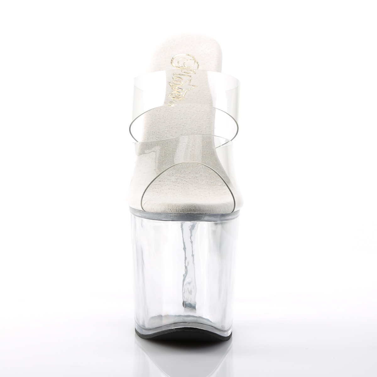 Pleaser Taboo-702 C/M - Průhledné sandály na vysoké platformě