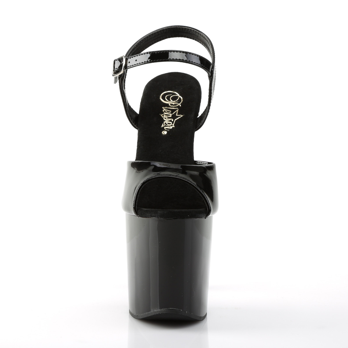 Pleaser Taboo-709 B/M - Lesklé černé sandály na vysoké platformě