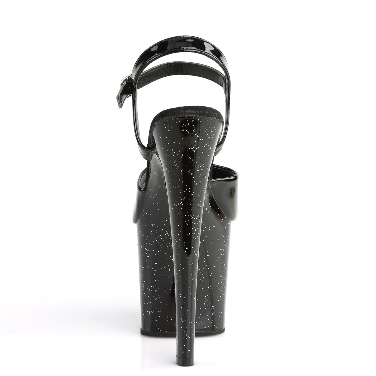 Pleaser Taboo-709MG B/M - Lesklé černé sandály na vysoké platformě