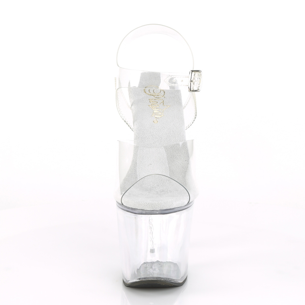 Pleaser Unicorn-708 C/M - Průhledné sandály na vysoké platformě