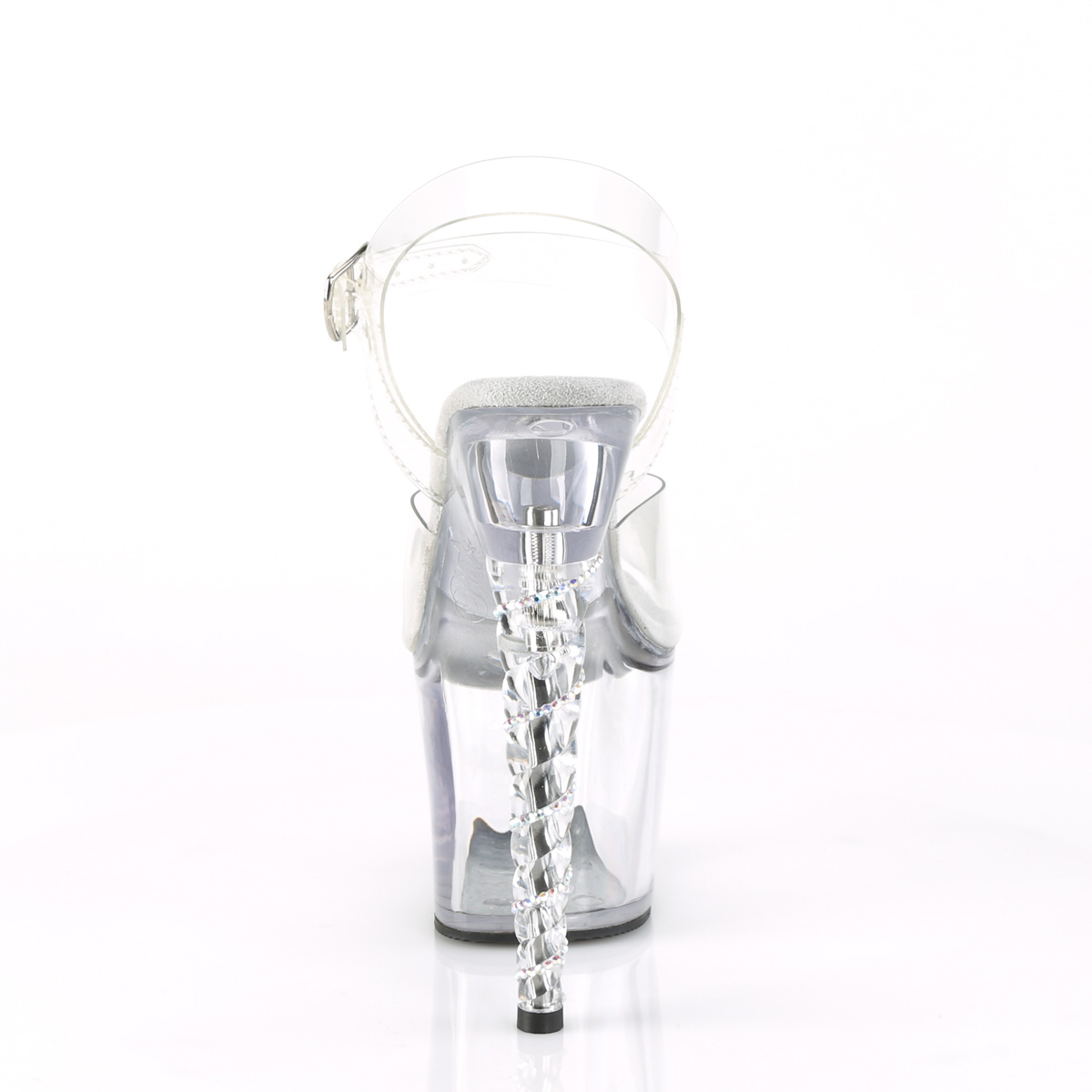 Pleaser Unicorn-708RSH C/M - Průhledné sandály na vysoké platformě