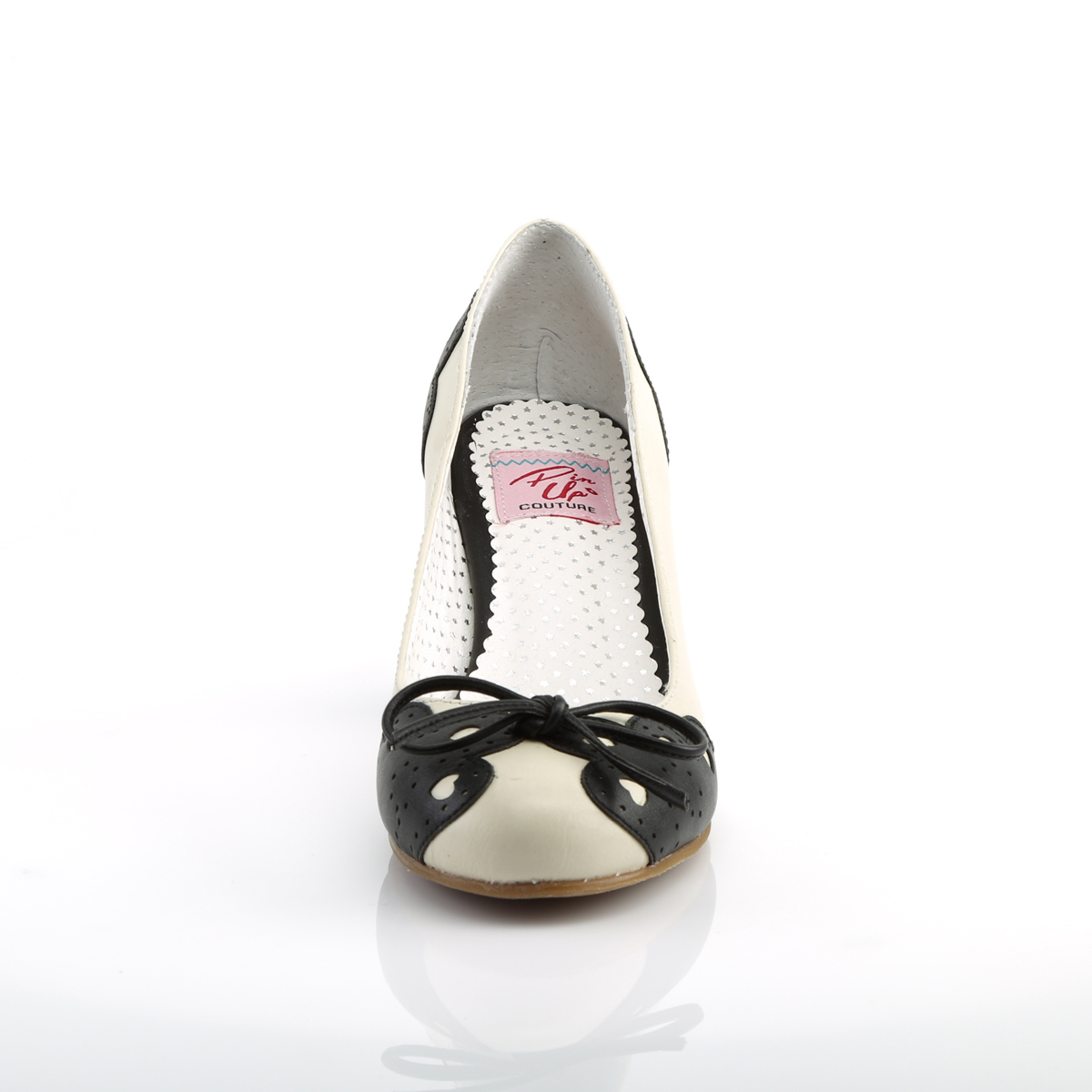 Pin Up Couture Wiggle-17 B-CRPU - Černé lodičky s širokými podpatky