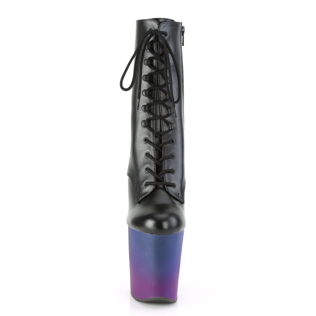 Pleaser Xtreme-1020BP BPU/BLU-PP - Černé kotníkové kozačky na vysoké platformě