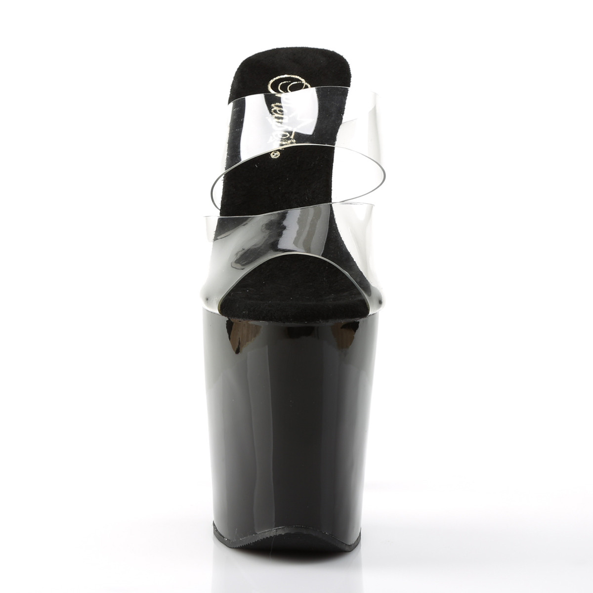 Pleaser Xtreme-802 C/B - Průhledné sandály na vysoké platformě