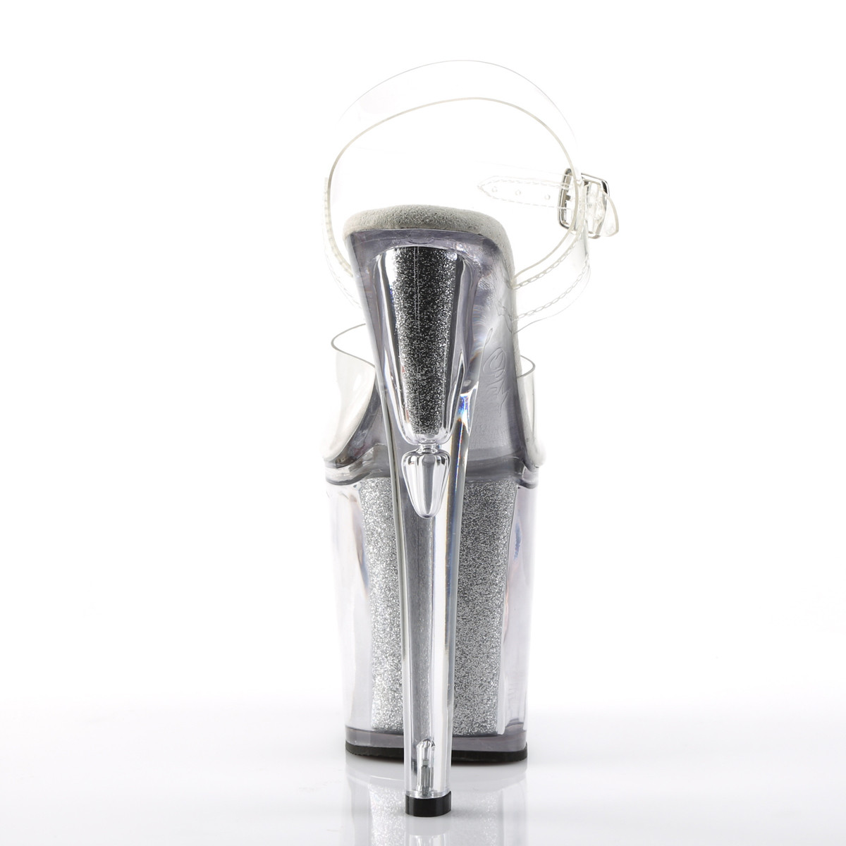 Pleaser Xtreme-808G C/SG - Průhledné sandály na vysoké platformě