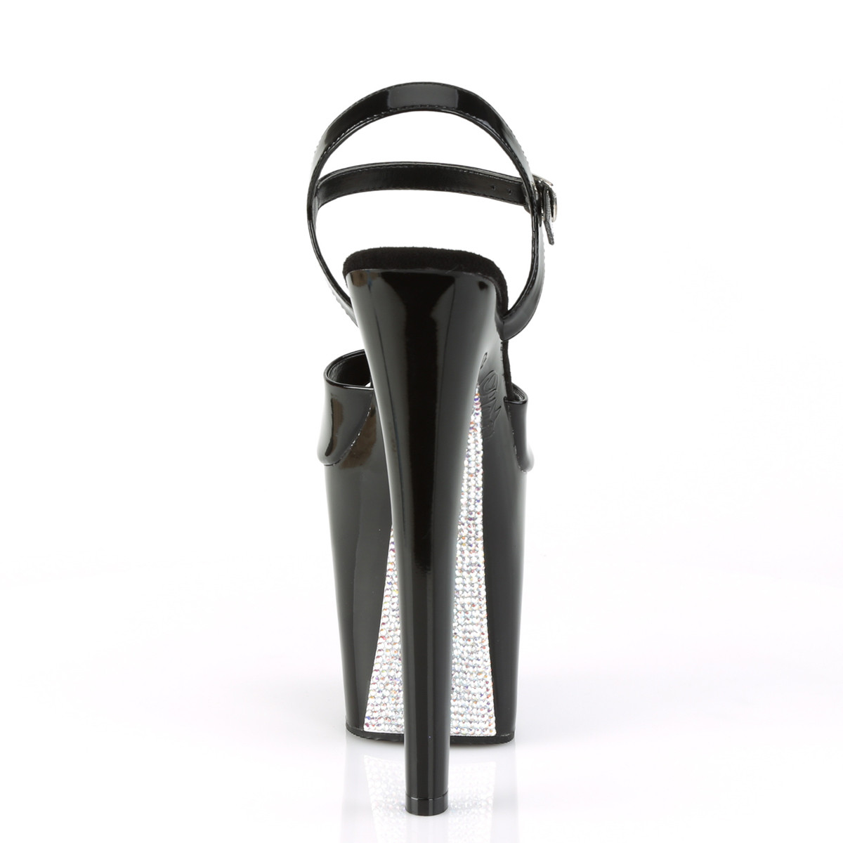 Pleaser Xtreme-809CRS B/B-SRS - Lesklé černé sandály na vysoké platformě